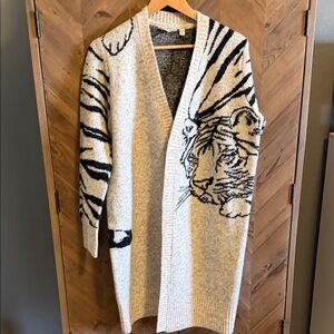 Anthropologie Gray and Black Tiger Cardigan